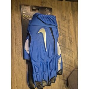Nike Football D-TACK GLOVES Men's Size XL Blue Brand New